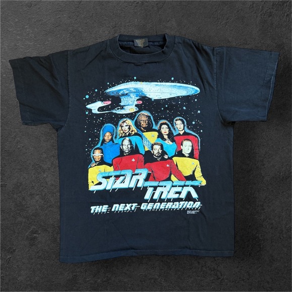 Changes Other - VTG Changes T Shirt Mens Large Black Star Trek The Next Generation‎ Crew Neck